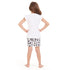 Girls summer pajama set Rabbit t-shirt + off-white shorts